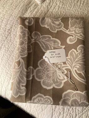 Beige and White Floral Drapery Panel - Unbranded